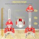 3-in-1 adjustable height basketball hoop playset in red, designed for kids with football and ring toss games for active.