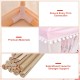 Kids play tent with solid wood frame, pink oxford cloth, and thick mat for indoor and outdoor fun and comfort.