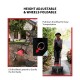 14-inch electric tiller with foldable wheels and adjustable height, ideal for small to medium-sized gardens.