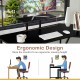 L-shaped reversible computer desk with monitor stand, ergonomic design, black finish, ideal for home office use.