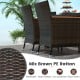 7-piece garden dining patio rattan set with cushions, featuring mix brown PE rattan and acacia wood table top for.