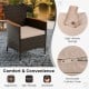 Ergonomic rattan chair with high-density sponge cushion, featuring a removable cover for easy cleaning, ideal for.