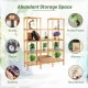 5-tier bamboo shelf with 12 cubes, ideal for displaying plants, books, and decorations in any room.
