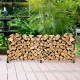 8-foot outdoor steel firewood log rack with heavy-duty frame, storing logs off the ground for better airflow and.