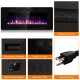 42-inch recessed electric fireplace with 12 flame colors, remote control, and front air vent for efficient heating.