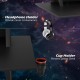 Gaming desk featuring a cup holder and headphone holder for convenience, designed for stability and multi-functional.