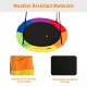 Colorful 40-inch flying saucer tree swing made of weather-resistant 600D oxford fabric, perfect for outdoor play.