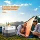 Portable 70 Quart Electric Car Camping Cooler with dual-zone design and two-way door, ideal for outdoor use.