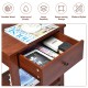 Set of 2 nightstands with pull handle, featuring spacious drawers and open shelves, perfect for bedroom or living room.