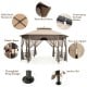 Octagonal 10’x12’ brown patio gazebo with steel frame, zippered sidewalls, and two-tier roof for outdoor gatherings.