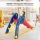 Folding plastic slide with a stable triangular structure, suitable for kids aged 3-6, supports up to 100 lbs.