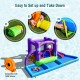 Inflatable water slide castle with octopus design, featuring a splash pool, ball pit, and easy setup for backyard fun.