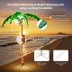 7 feet LED pre-lit palm tree decor with waterproof PVC fronds and stable metal base, perfect for indoor and outdoor use.