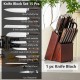 15-piece stainless steel knife block set with ergonomic handles, including chef knife, sharpener, and kitchen shears.