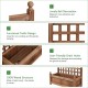 Solid wood planter box with trellis design, featuring drain holes for outdoor use, perfect for gardens and balconies.