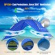Pop-up camping tent for 4 persons in blue, featuring UPF 50+ sun protection and 360° ventilation for outdoor adventures.