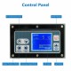 Control panel of the 63-quart portable compressor cooler with LCD display and adjustable temperature control features.