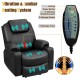 Electric power lift leather massage sofa in black featuring 8 vibrating nodes, lumbar heating, and 5 massage modes for.