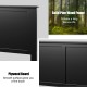 Solid wood flat panel headboard in black for twin-size bed, featuring a smooth surface and adjustable height for modern.