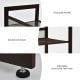 Close-up of the 4-tier metal shoe rack's durable steel pipe and adjustable foot pads, ideal for compact entryway.