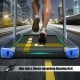 Close-up of the 2-in-1 electric treadmill's 40-inch shock-absorbing running belt, ideal for fitness and home workouts.