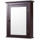 Wall-mounted brown mirror medicine cabinet with 2-tier storage, ideal for bathroom organization and style.
