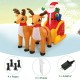 Close-up of the 7.5 feet inflatable Santa and double deer, showcasing the cute design and LED lights for festive.