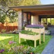 2-tier wooden elevated planter box made of fir wood, featuring drainage holes, ideal for flowers and vegetables in your.