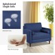 Oversized linen club armchair with rubber wood legs, breathable fabric, and high-density sponge for comfortable seating.