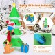 Colorful inflatable Christmas tree with Santa and dog, showcasing energy-saving LED lights for festive outdoor fun.