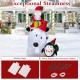 7 feet inflatable Santa Claus riding a polar bear with penguin, featuring LED lights and weather-resistant fabric for.