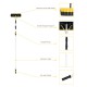 Telescoping snow roof rake with aluminum tube, non-slip handle, and large blade for easy snow removal from roofs.