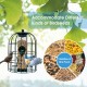 Squirrel-proof caged tube wild bird feeder with premium iron, featuring four feeding ports for multiple birds.