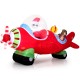 Christmas inflatable airplane featuring Santa Claus, a bear, and gift boxes, made of weather-resistant fabric with LED.
