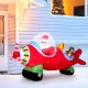 Christmas inflatable airplane with Santa, a bear, and gift boxes, showcasing a festive design and built-in LED lights.