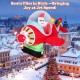 Santa Claus in a 7.2-foot inflatable airplane with LED lights and gift boxes, perfect for outdoor Christmas displays.