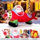 Close-up of the spinning propeller on the 7.2 feet Christmas inflatable airplane with Santa, bear, and gift boxes.