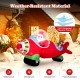 7.2 feet Christmas inflatable airplane featuring Santa, a bear, and gift boxes, made of weather-resistant polyester.