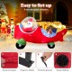 7.2 feet Christmas inflatable airplane featuring Santa Claus and a bear, made of weather-resistant fabric with LED.