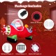 7.2 feet Christmas inflatable airplane featuring Santa, a bear, and gift boxes, with built-in LED lights for outdoor.
