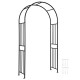 Black 7.2 feet garden arch for climbing plants, made of durable steel, ideal for weddings and outdoor decorations.