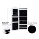 Wall mounted jewelry armoire with full-size mirror, velvet liner, and organized storage for earrings, necklaces, and.