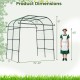 Metal garden arch trellis for climbing plants, 7.5 FT tall, adjustable width, black finish, ideal for outdoor gardens.