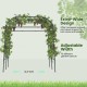 Metal garden arch trellis for climbing plants, 7.5 ft tall, adjustable width, extra-wide design for vibrant growth.