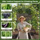 7.5 FT tall black metal garden arch trellis providing vertical support for climbing plants, enhancing garden aesthetics.