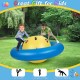 Giant inflatable dome rocker bouncer for kids in blue, featuring 6 handles for climbing and bouncing fun outdoors.