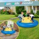 Giant inflatable dome rocker bouncer in blue for kids, featuring 6 handles for climbing and bouncing indoors or.