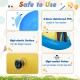 Giant inflatable dome rocker bouncer in blue, made of 0.5mm reinforced PVC, features 6 handles for kids' play.