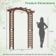 Wooden garden arch trellis in rustic brown, 7.5 ft tall, designed for climbing plants and outdoor decoration.