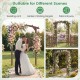 7.5 Ft wooden garden arch in rustic brown, perfect for weddings, patio entryways, or climbing plants support.